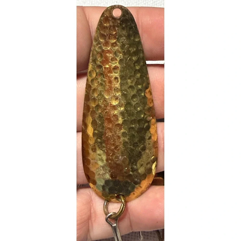 Vintage Nebco Flash Bait Johnson Silver Minnow‎ Fishing Spoon Lure Lot 5pc Brass